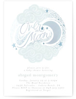 Over the Moon Foil-Pressed Baby Shower Invitations