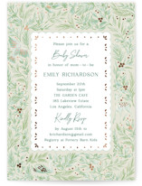 Winter Cottage Foil-Pressed Baby Shower Invitations