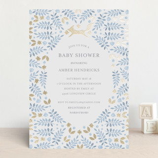 Foxy Baby Shower Foil-Pressed Baby Shower Invitations