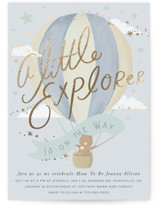 Little Explorer Foil-Pressed Baby Shower Invitations