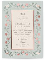 Parisian Roses Foil-Pressed Baby Shower Invitations