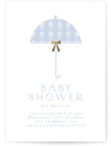 Plaid Brolly Foil-Pressed Baby Shower Invitations