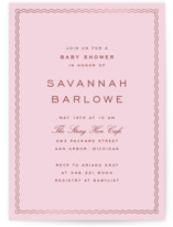 ripple border Foil-Pressed Baby Shower Invitations