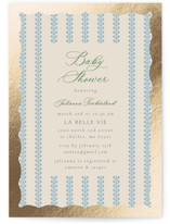 wavy stripe Foil-Pressed Baby Shower Invitations