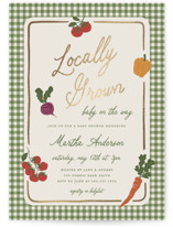 Farmers Market Foil-Pressed Baby Shower Invitations