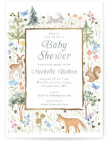 Woodland Welcome Foil-Pressed Baby Shower Invitations