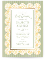 Nostalgic Foil-Pressed Baby Shower Invitations