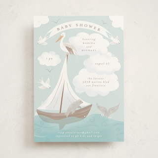 Little Sailboat Baby Shower Invitations