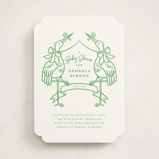Stork Crest Baby Shower Invitations