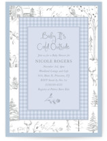 Winter Toile Baby Shower Invitations