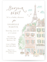 A day in Paris Baby Shower Invitations