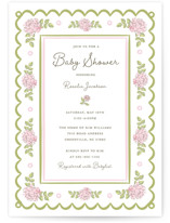 Garden Rose Doily Baby Shower Invitations