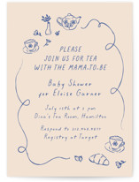 Doodle Tea Party Baby Shower Invitations