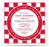 Special Delivery Pizza Baby Shower Invitations