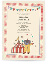 Illustrated Circus Theme with Juggling Bear Baby Shower Invitations