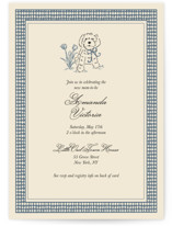 Cottage Core Dog with Watering Can of Flowers Baby Shower Invitations