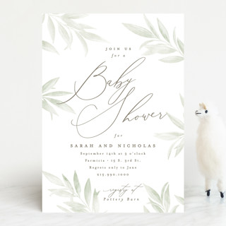 Soft Ruscus Baby Shower Invitations