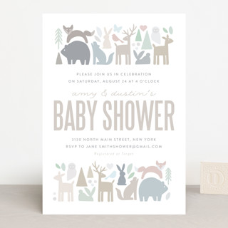 Modern Forest Baby Shower Invitations