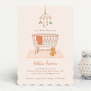 Boho Bassinet Baby Shower Invitations