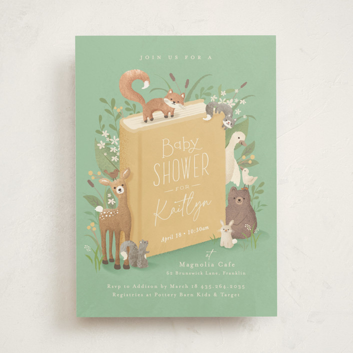 Storybook Themed Meijer Baby Shower Invitations New Chapter Begins