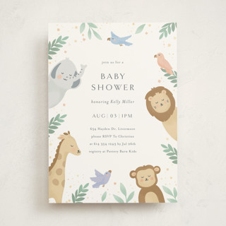 Jungle Animals Baby Shower Invitations