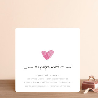 Fingerprint Heart Bridal Shower Invitations