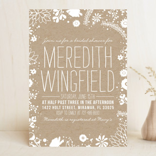 Craft and Florals Bridal Shower Invitations