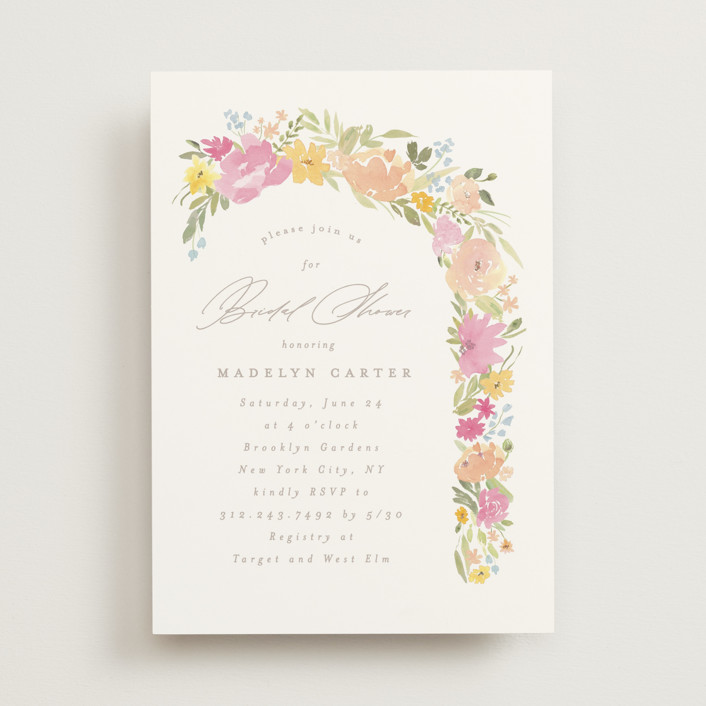 Blooming arch Bridal Shower Invitations by Creo Study Minted
