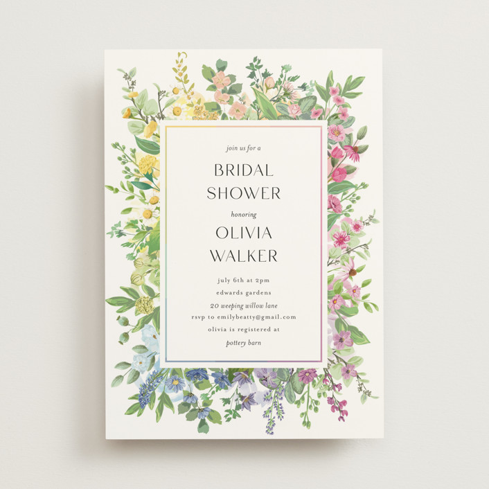 flower garden Bridal Shower Invitations by Susan Moyal Minted