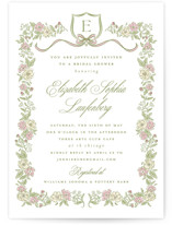 Floral Frame Crest Bridal Shower Invitations