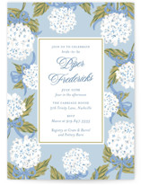 Hydrangea bow bouquets Bridal Shower Invitations