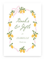 Lemon and Ribbon Baby Shower Party Signs