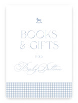 Gingham Rockinghorse Baby Shower Party Signs