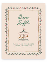 Winter Deer Carousel Baby Shower Party Signs