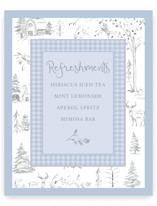 Winter Toile Baby Shower Bar Signs