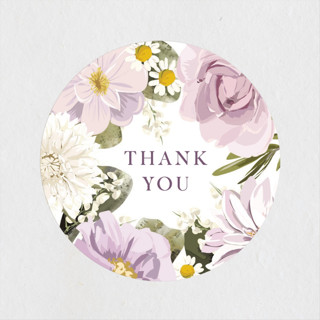 Floral Wisp Bridal Shower Favor Stickers