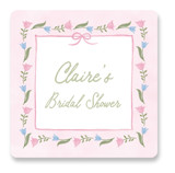 Folk Garden Bridal Shower Favor Stickers