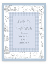 Winter Toile Baby Shower Welcome Signs