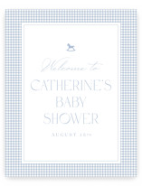 Gingham Rockinghorse Baby Shower Welcome Signs