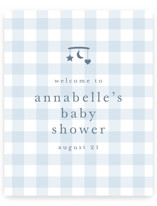 Gingham Mobile Baby Shower Welcome Signs