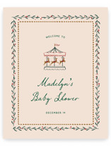 Winter Deer Carousel Baby Shower Welcome Signs