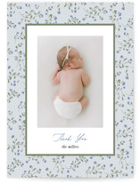 Ditsy Floral Frame Flat Birth Announcements Thank You Cards