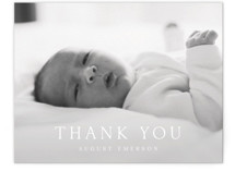 Bold Intro Flat Birth Announcements Thank You Cards
