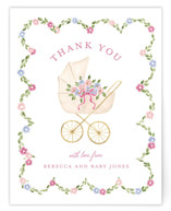 Blooms Flat Birth Announcements Thank You Cards