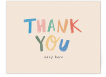 Scribbled thanks Flat Birth Announcements Thank You Cards