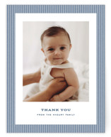 Hickory stripe Flat Birth Announcements Thank You Cards