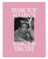 Type Stack Flat Birth Announcements Thank You Cards