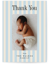 Midi Stripe Flat Birth Announcements Thank You Cards