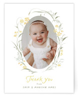 Dainty Wreath Flat Birth Announcements Thank You Cards