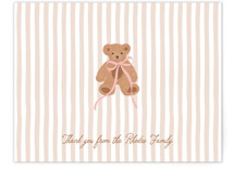 Teddy Bear Stripes Flat Birth Announcements Thank You Cards